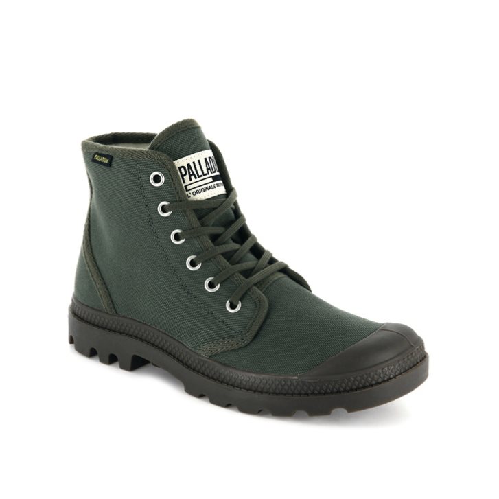 Baskets Palladium Pampa Hi Originale High Tops Femme Vert Olive | FR BWE740R